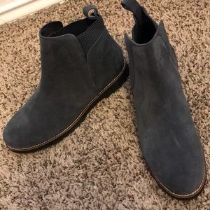 Grey suede ankle boots